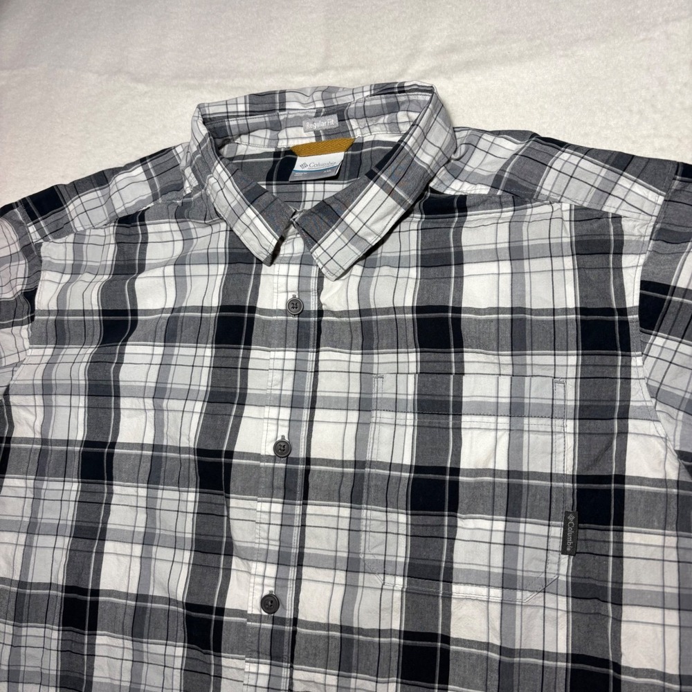 Columbia Men's Regular Fit Plaid Short Sleeve Button Up‎ Shirt XXL
